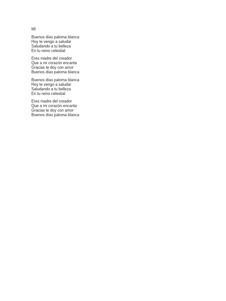 Buenos Dias Paloma Blanca Pdf