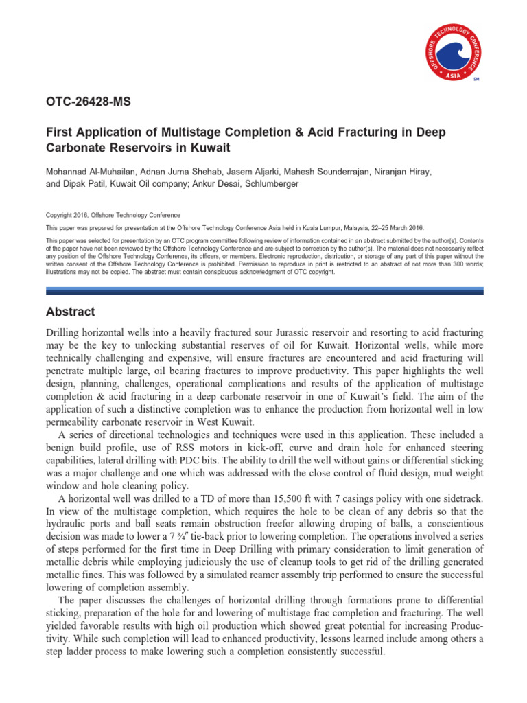 Four | PDF | Casing (Borehole) | Oil Well