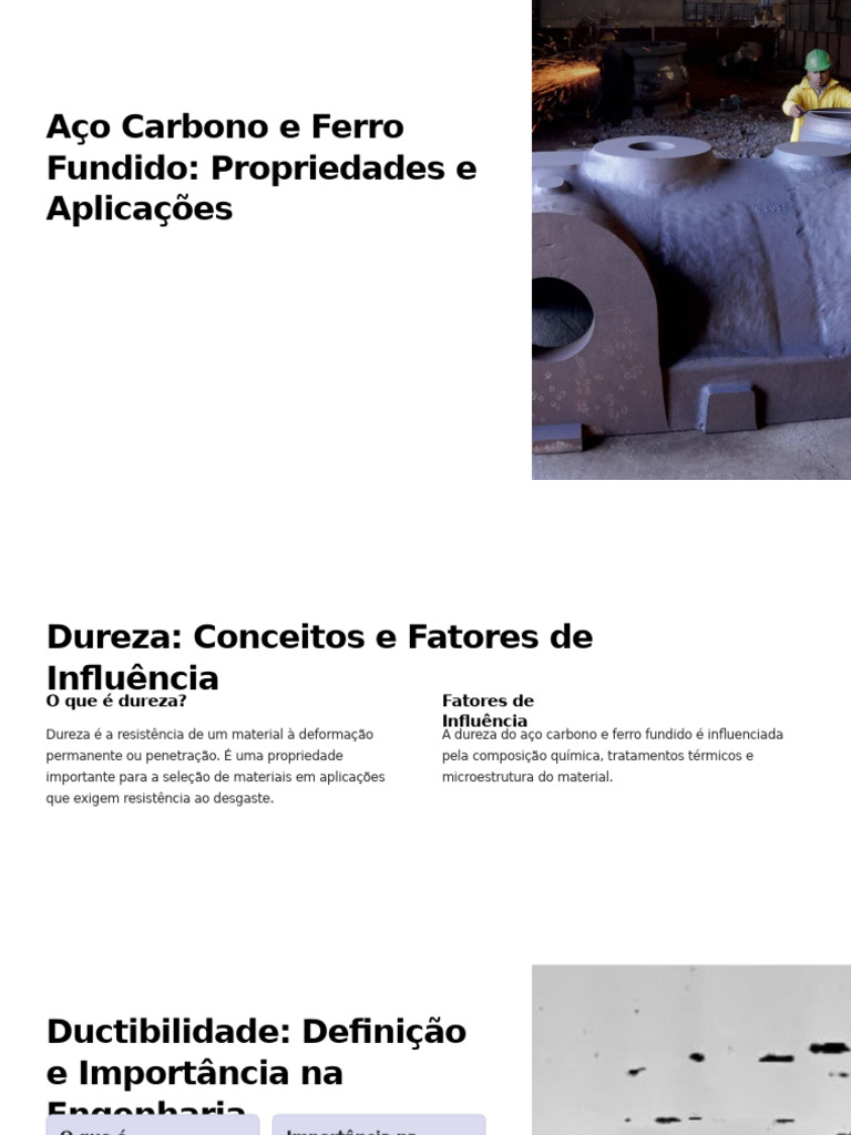 Propriedades do Aço Carbono e Ferro Fundido | PDF | Dureza | Aço