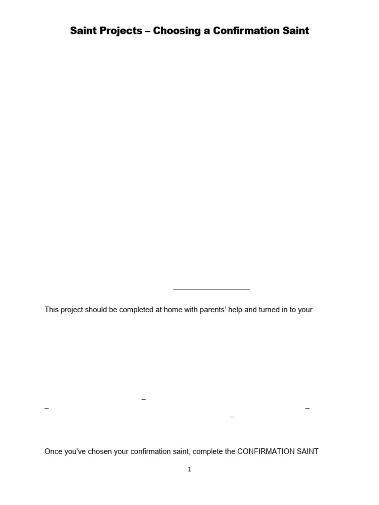Choosing Your Confirmation Saint | PDF | Saint | Intercession