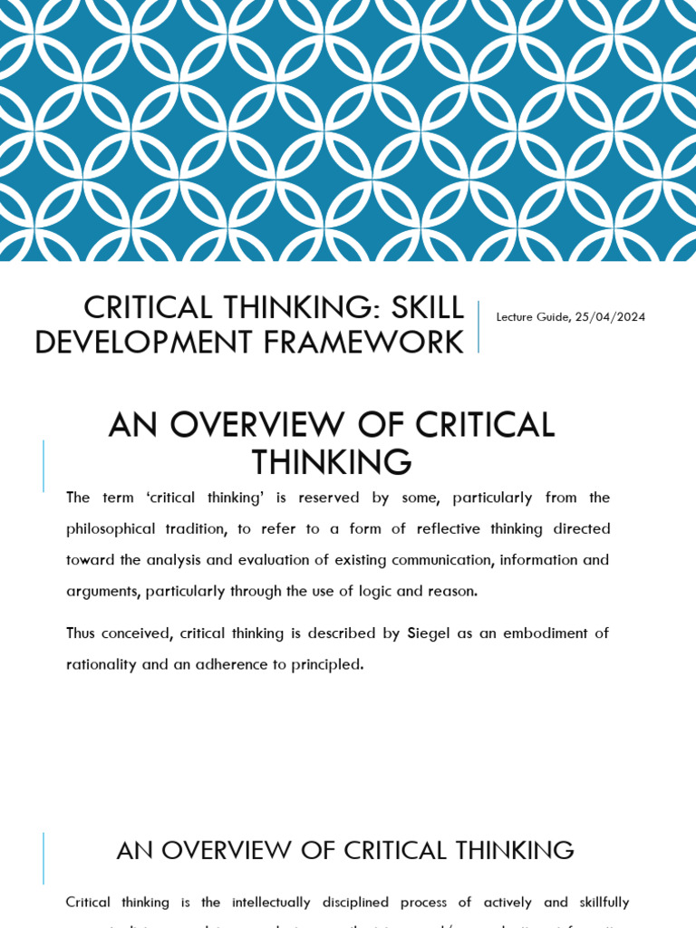Critical Thinking Framework for Innovation | PDF | Critical Thinking ...
