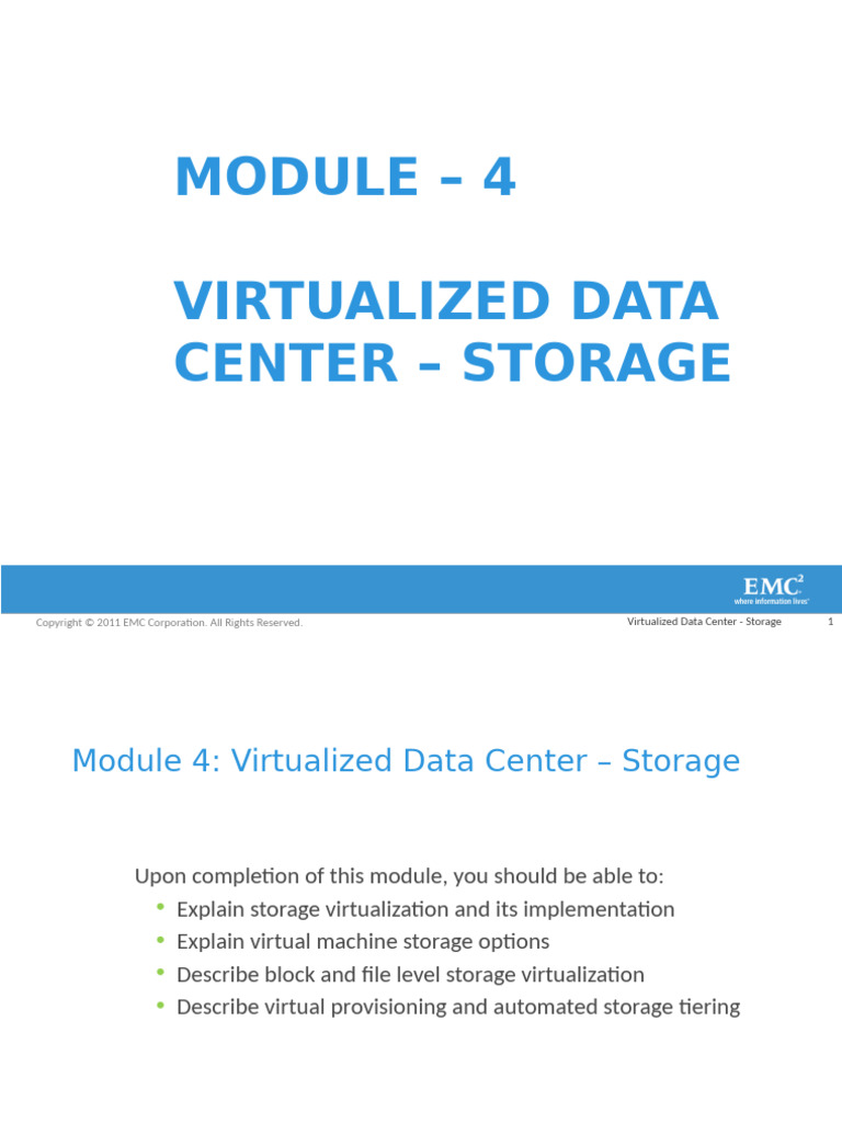 CIS Module 4 - VDC - Storage | PDF | Solid State Drive | Virtualization