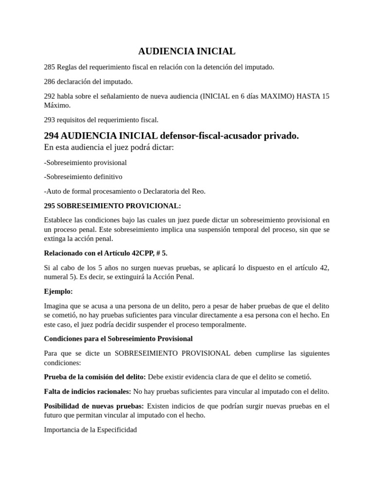Reglas de la Audiencia Inicial Penal | PDF | Mandato | Ley Pública