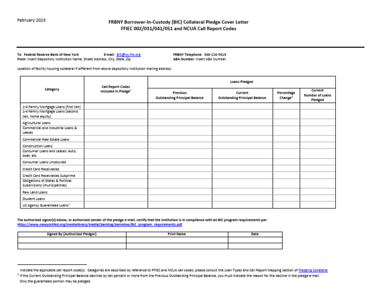 Collateral Pledge Cover Letter | PDF | Loans | Collateral (Finance)