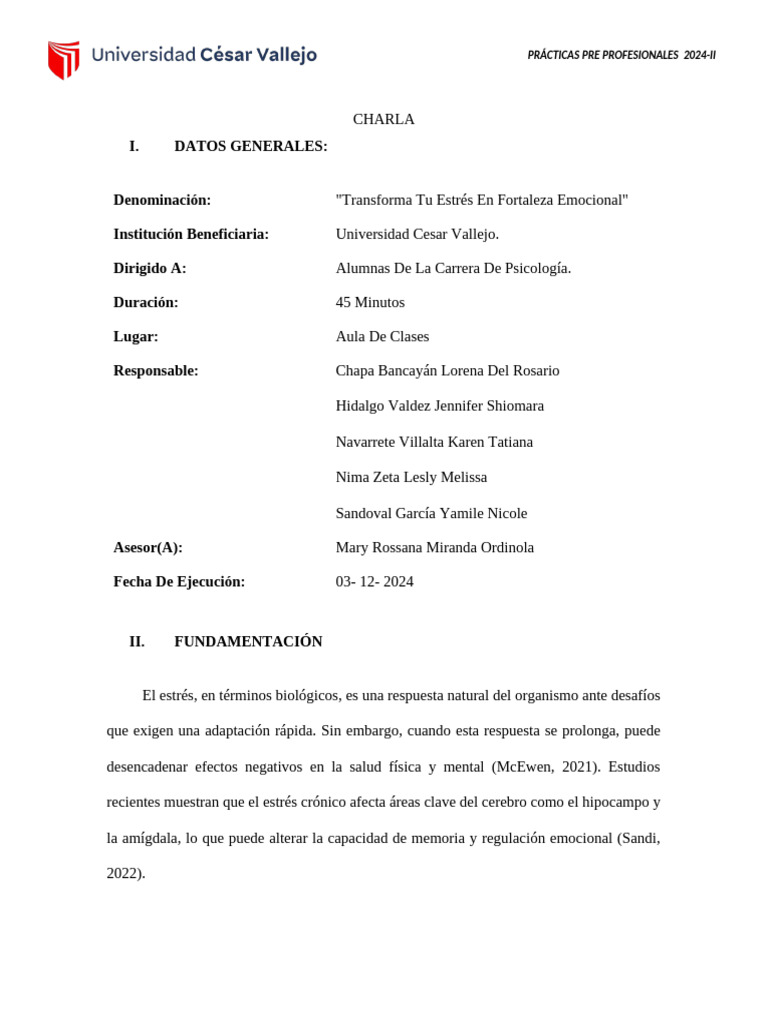 ESQUEMA DE CHARLA - Psicoeducativa | PDF | Terapia de conducta ...