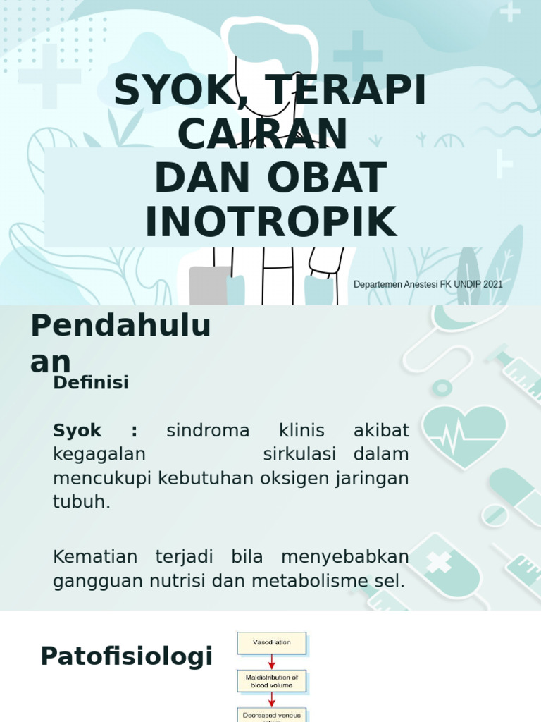 Syok: Terapi Cairan & Inotropik | PDF
