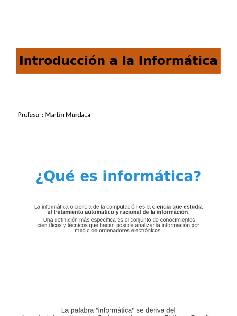 Introduccion A La Informatica | PDF | Informática | Ciencias de la ...