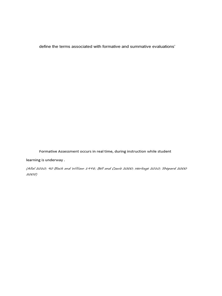Formative vs. Summative Evaluation Guide | PDF | Educational Assessment ...