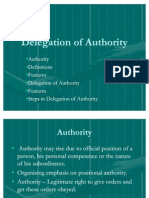 Delegation of Authority