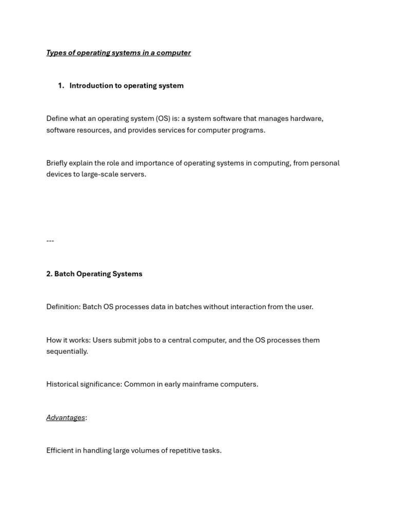 Understanding Computer OS Types | PDF | Operating System | Embedded System