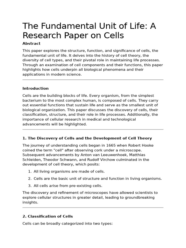 The Fundamental Unit of Life | PDF | Cell (Biology) | Endoplasmic Reticulum