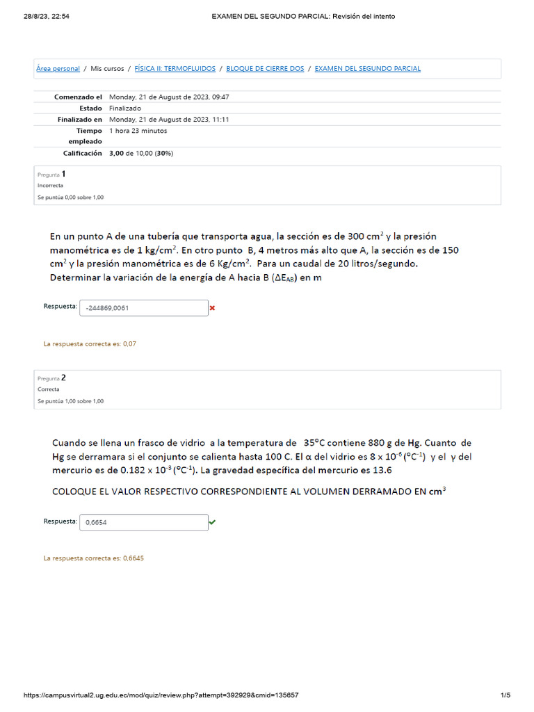 Examen Del Segundo Parcial - Revisión Del Intento | PDF