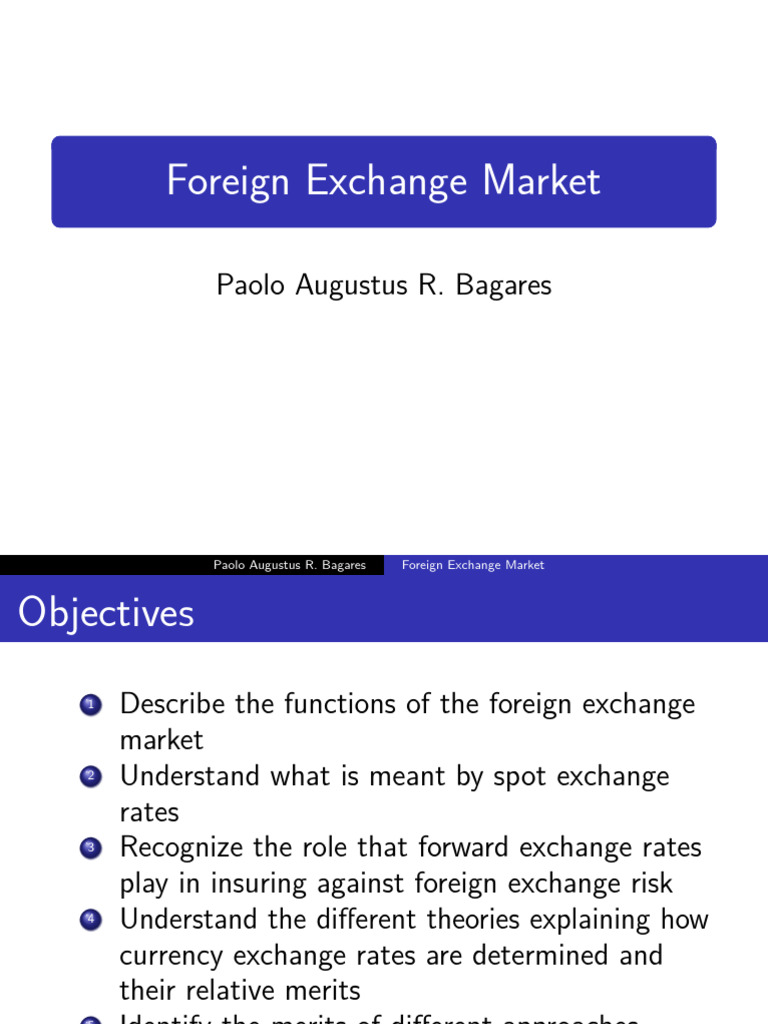 Chapter 6 Foreign Exchange Market Pdf Foreign Exchange Market