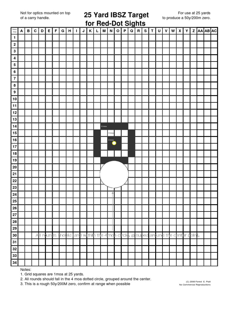 Red Dot Target 25 Yards | PDF | Projectile Weapons | Firearm Components for Free Printable 25 Meter Zero Target Printable