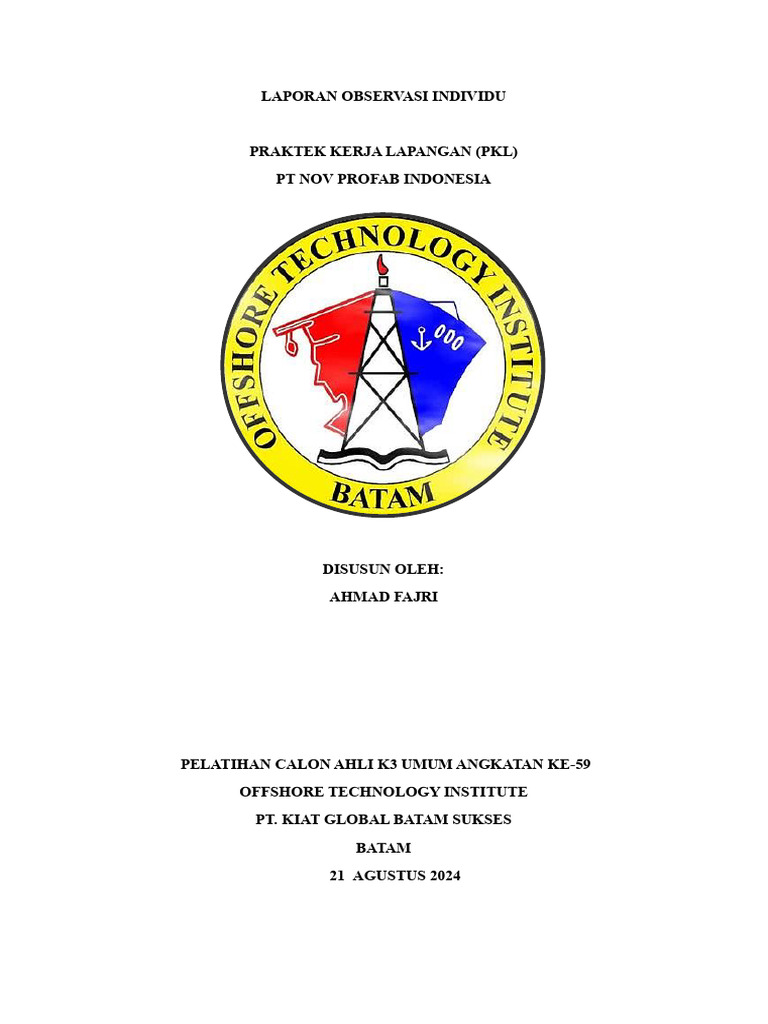 Observasi K3 di PT NOV Profab | PDF