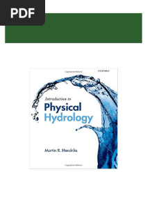 Complete Download (eBook PDF) Introduction to Physical Hydrology 1st Edition PDF All Chapters
