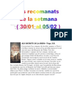 Els Recomanats de La Setmana (30 - 01 Al05 - 02)