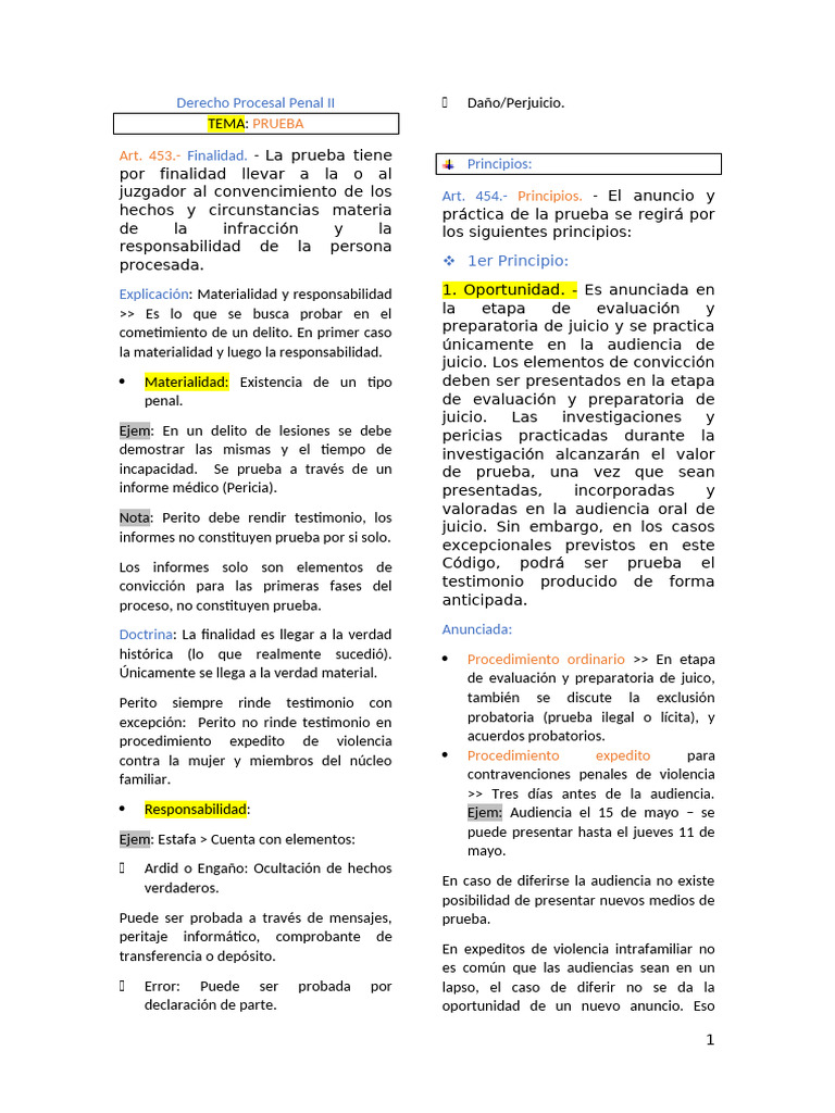 Derecho Procesal Penal II... | PDF | Evidencia (ley) | Testigo experto