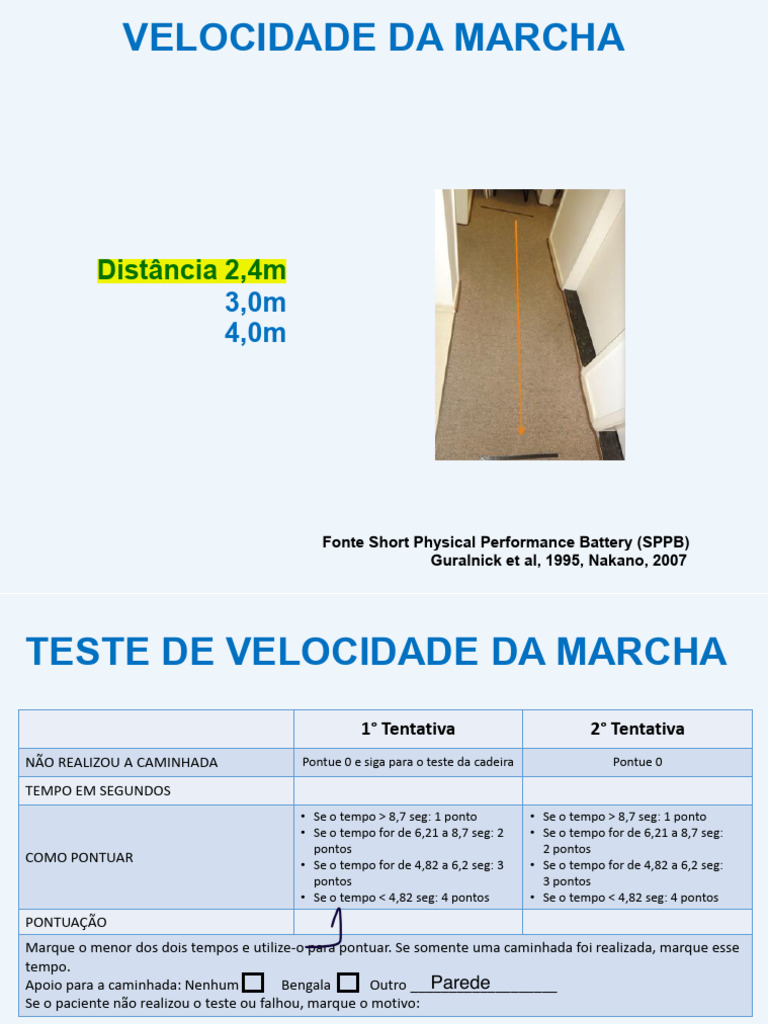Teste de Velocidade da Marcha SPPB | PDF