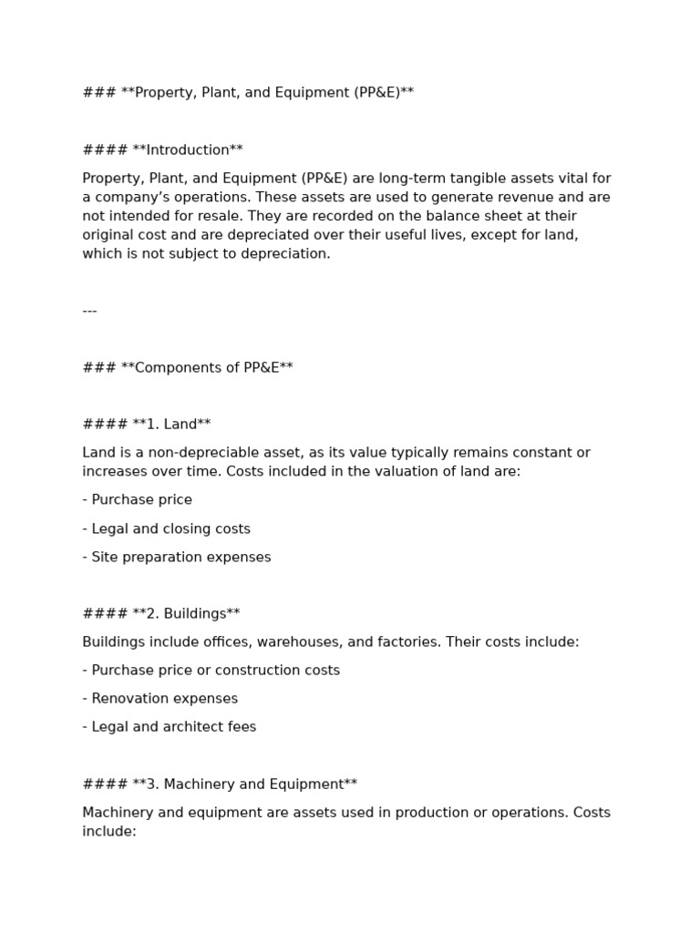 Understanding Property, Plant, and Equipment | PDF | Depreciation ...