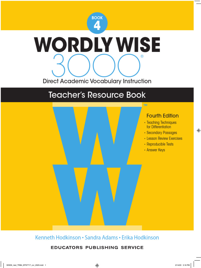 Wordly Wise 3000 4 Answer Pdf Reading Comprehension Vocabulary