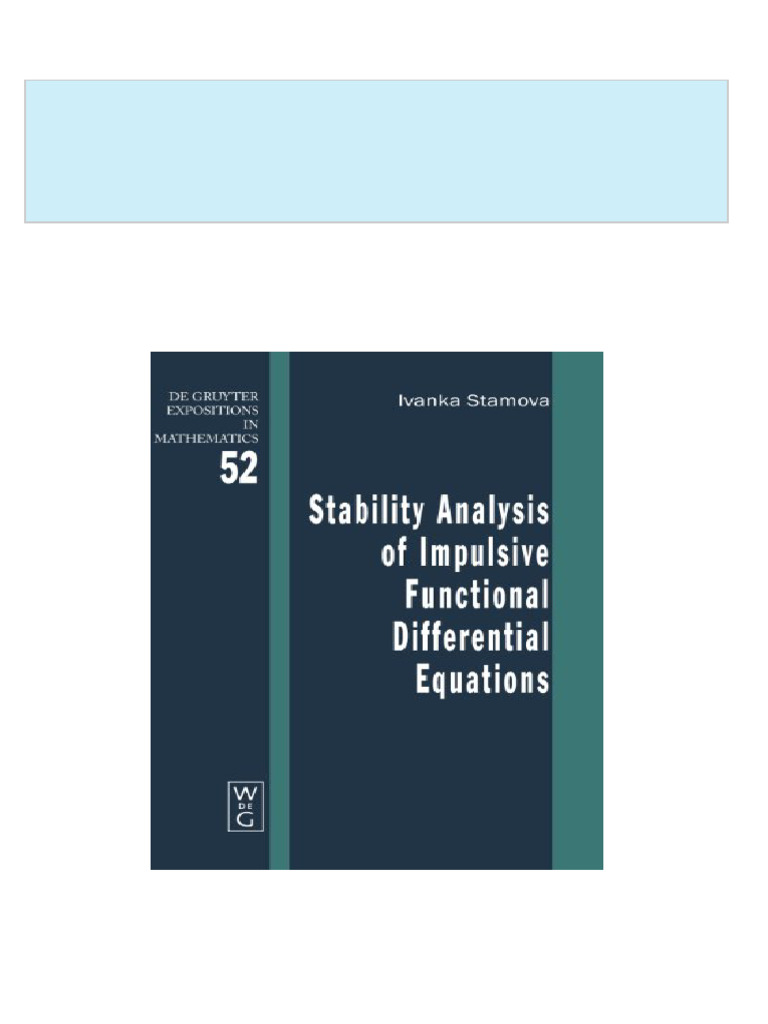 Get Stability Analysis of Impulsive Functional Differential Equations ...