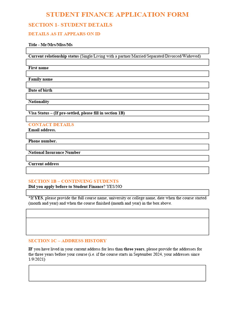 Sfe Application Form | PDF