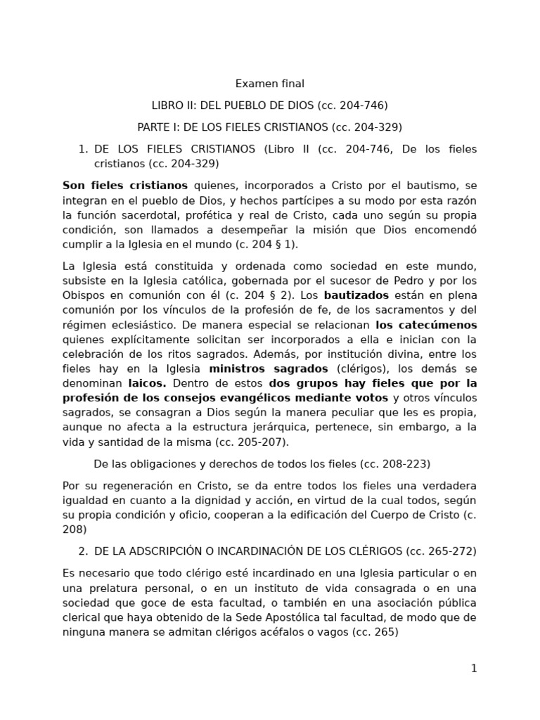 Segundo Examen Parcial | PDF | obispo | Iglesia Católica