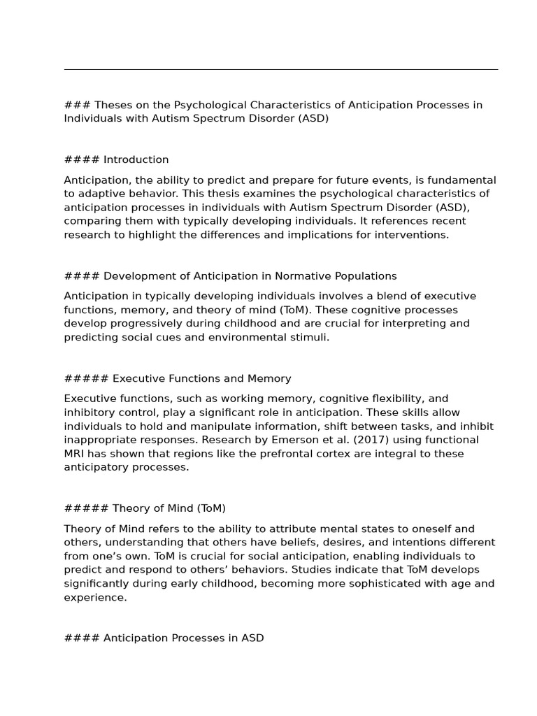 theses2 | PDF | Autism Spectrum | Theory Of Mind