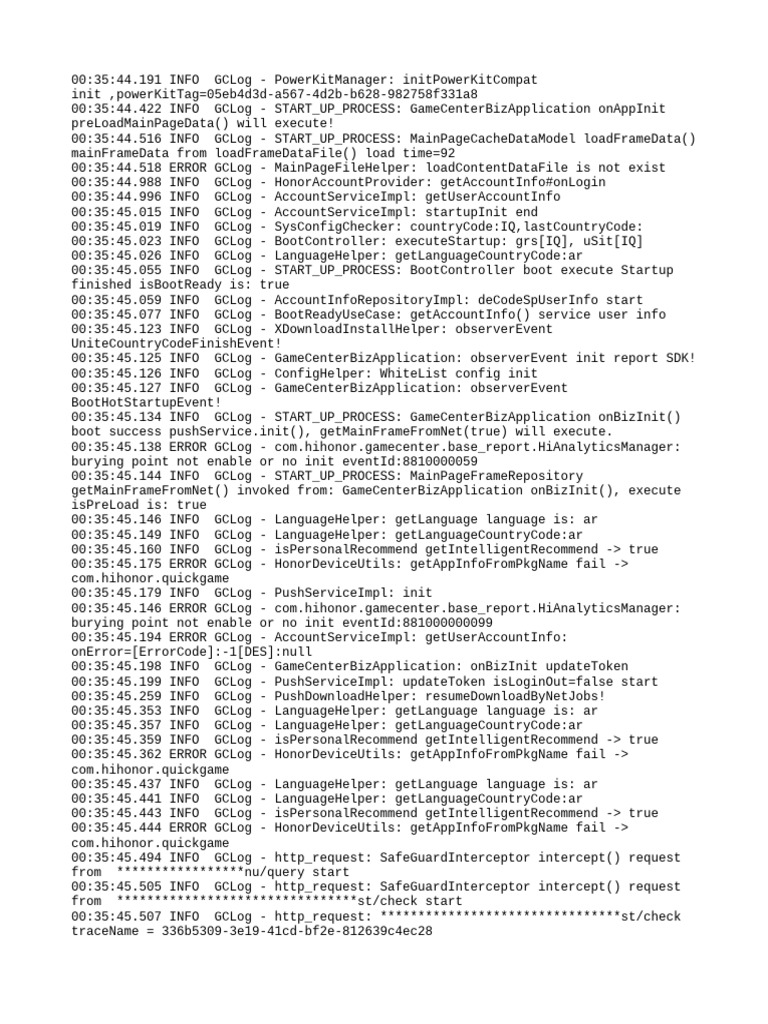 GameCenter Startup Log Analysis | PDF | Computing | Software