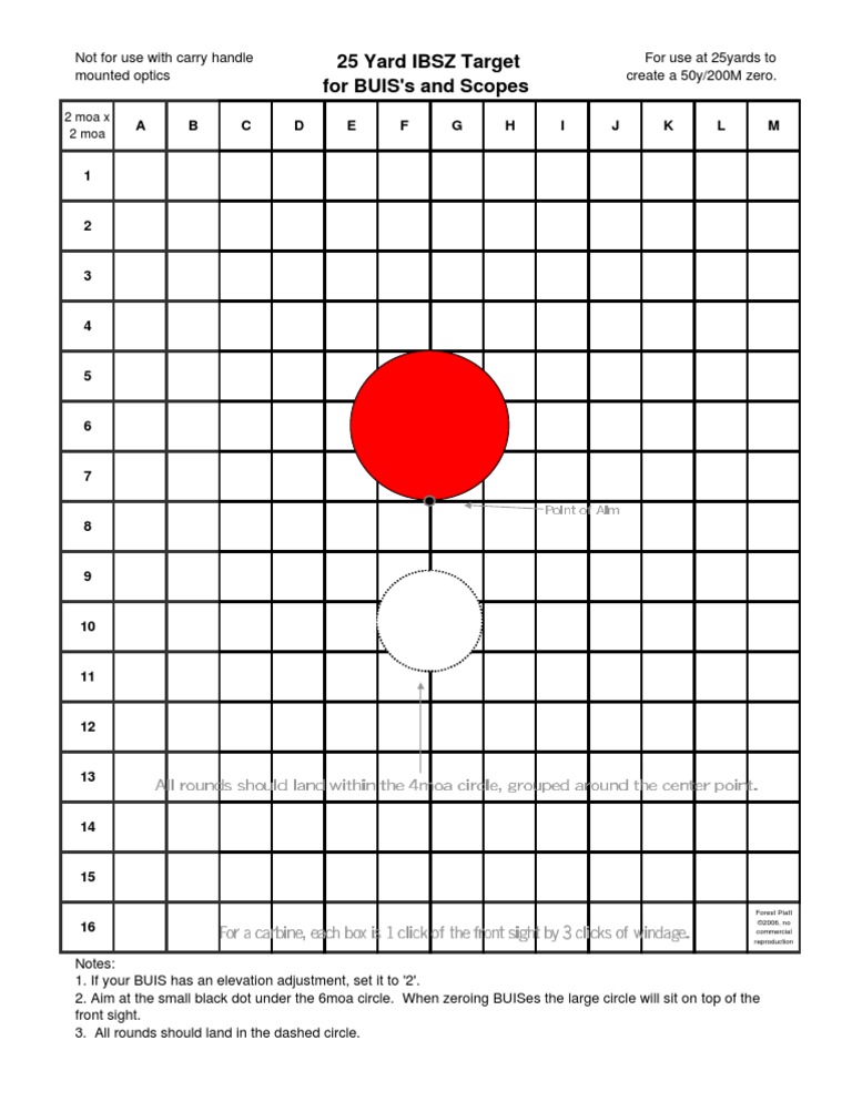 Printable 25 Yard Zero Target Printable Word Searches