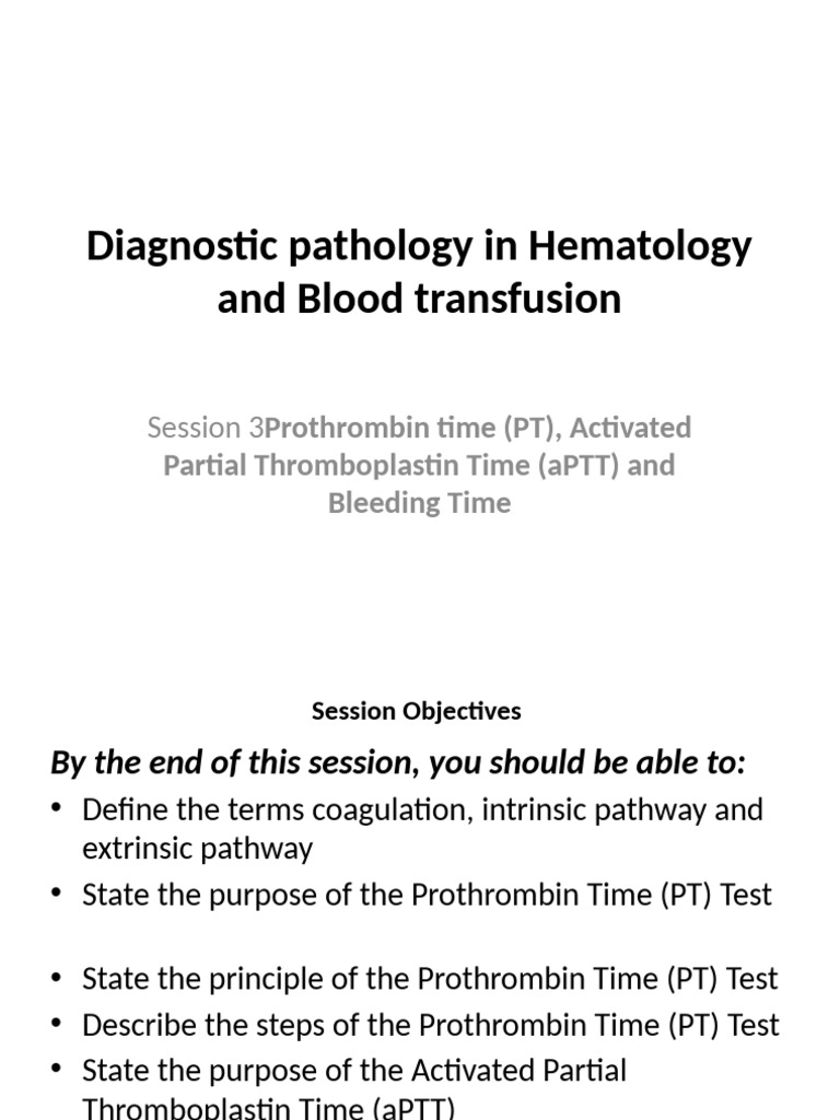 Hematology Coagulation Tests Guide | PDF | Coagulation | Bleeding