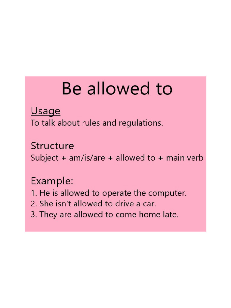 Be Allowed To - JPG | PDF