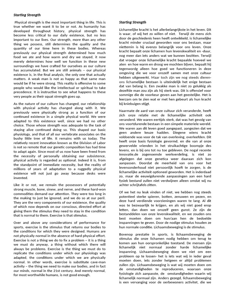 Starting Strength Vertaling | PDF