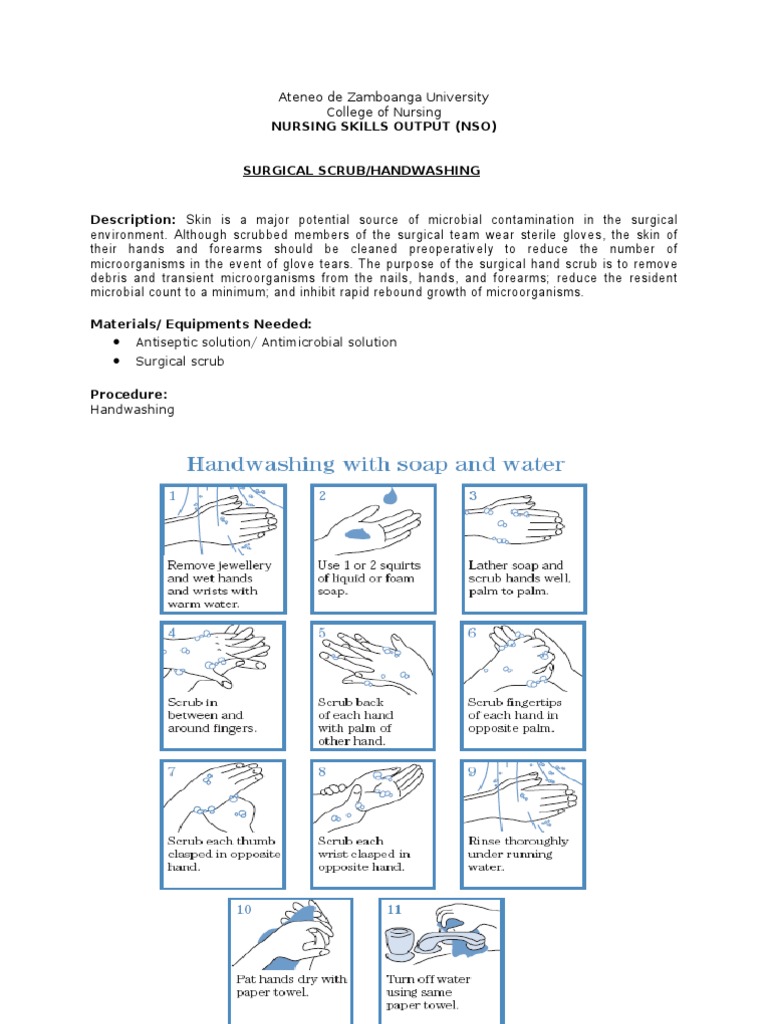 Surgical Hand Wash PDF Hand Washing Surgery