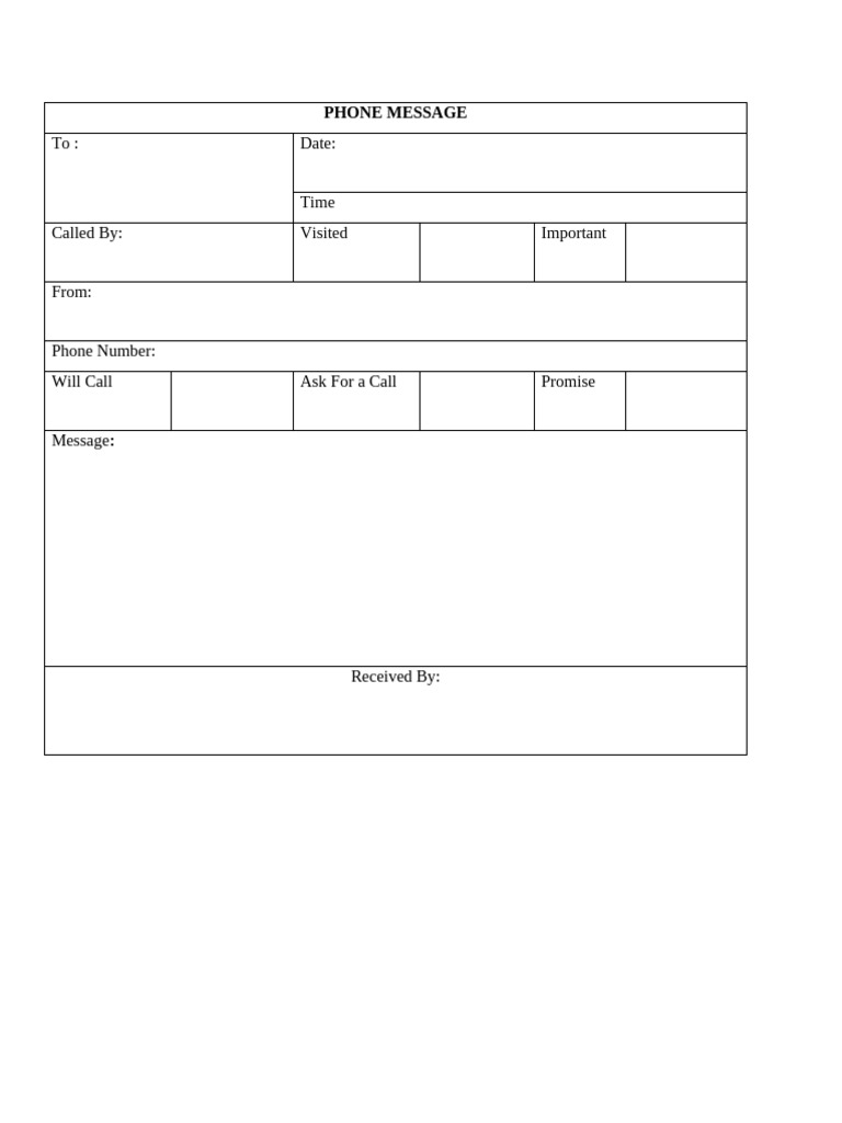 Phone Message Dan Block Note | PDF
