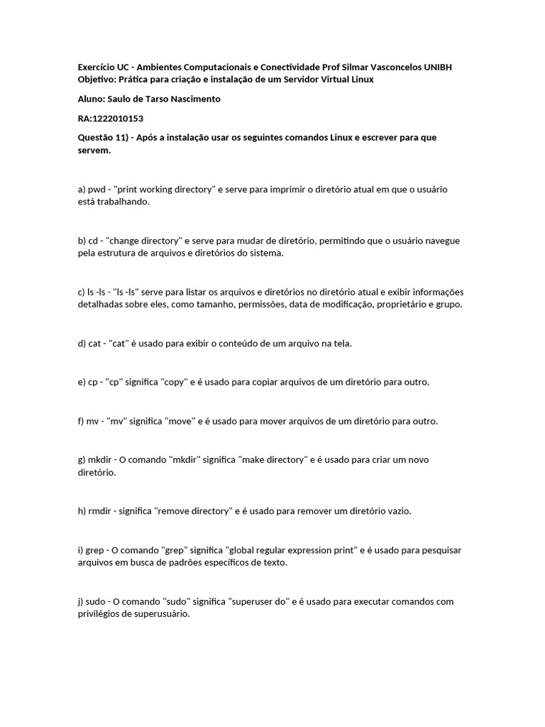 Comandos Essenciais Linux para Servidores | PDF | Diretório ...