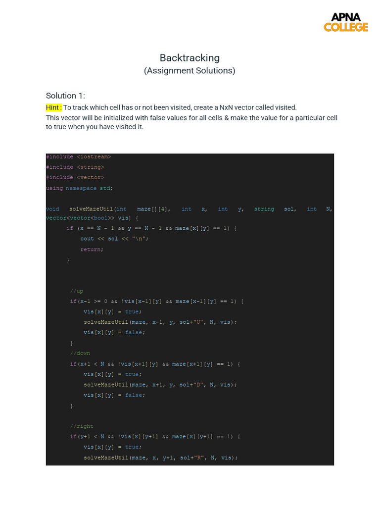 Backtracking Solutions | PDF | Computer Programming | Software Engineering