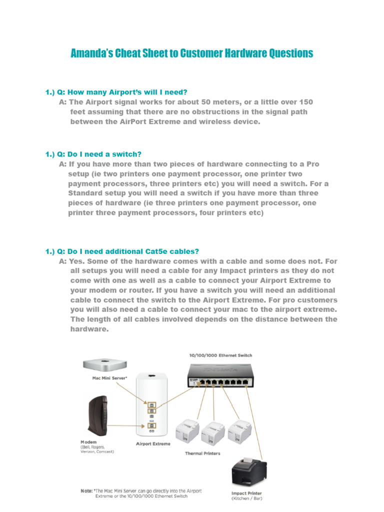 Customer Hardware Setup FAQs | PDF