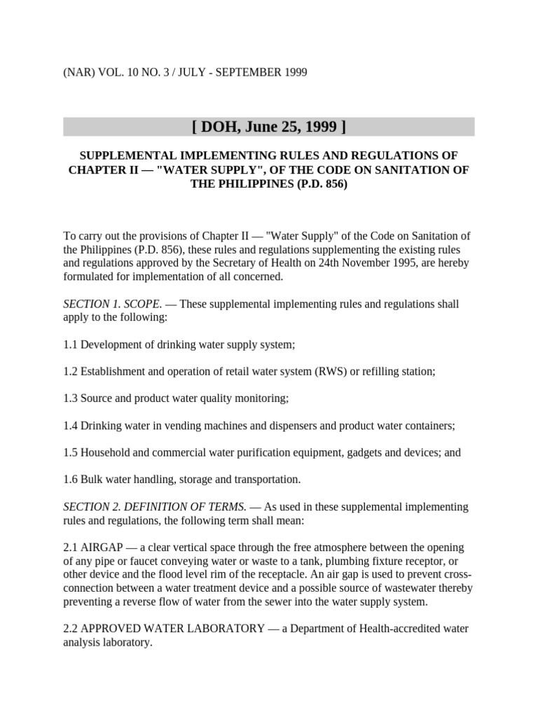 Water Supply (P.d. 856) | PDF | Pipe (Fluid Conveyance) | Ion Exchange