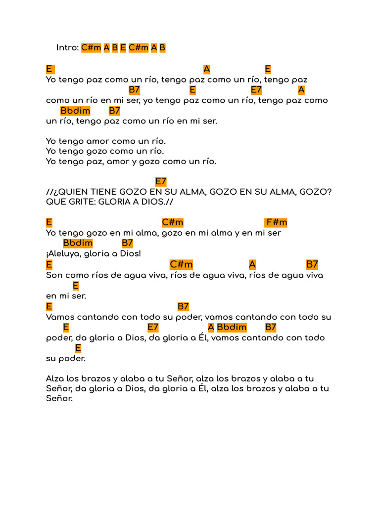 Letras de Canción: Paz y Gozo en el Ser | PDF