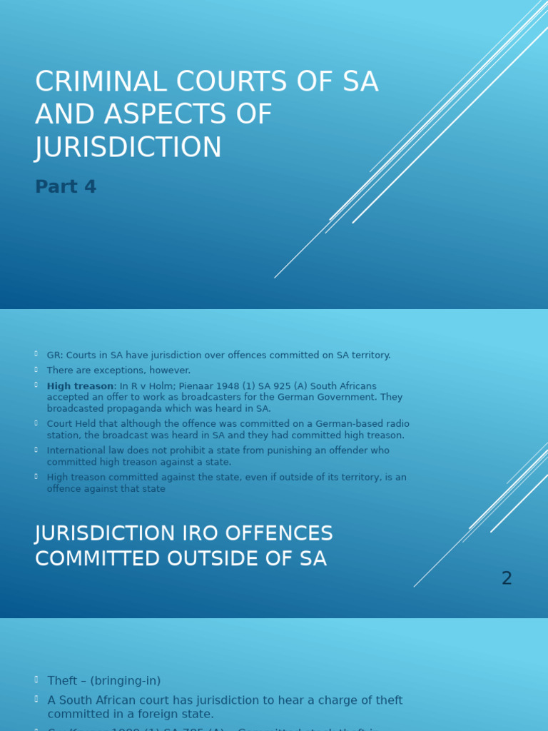 Criminal Courts in South Africa Part 4 | PDF | Crimes | Crime & Violence