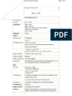 Ms. Or. 356: Description of Texts Call Number