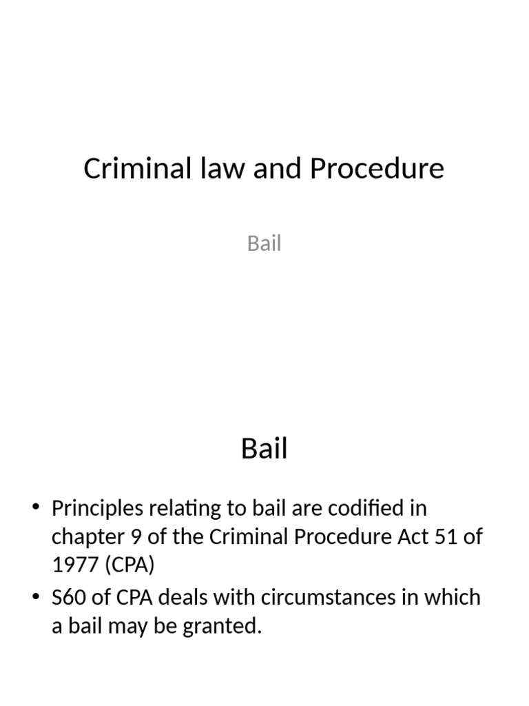 Understanding Bail in Criminal Law | PDF | Bail | Political Law