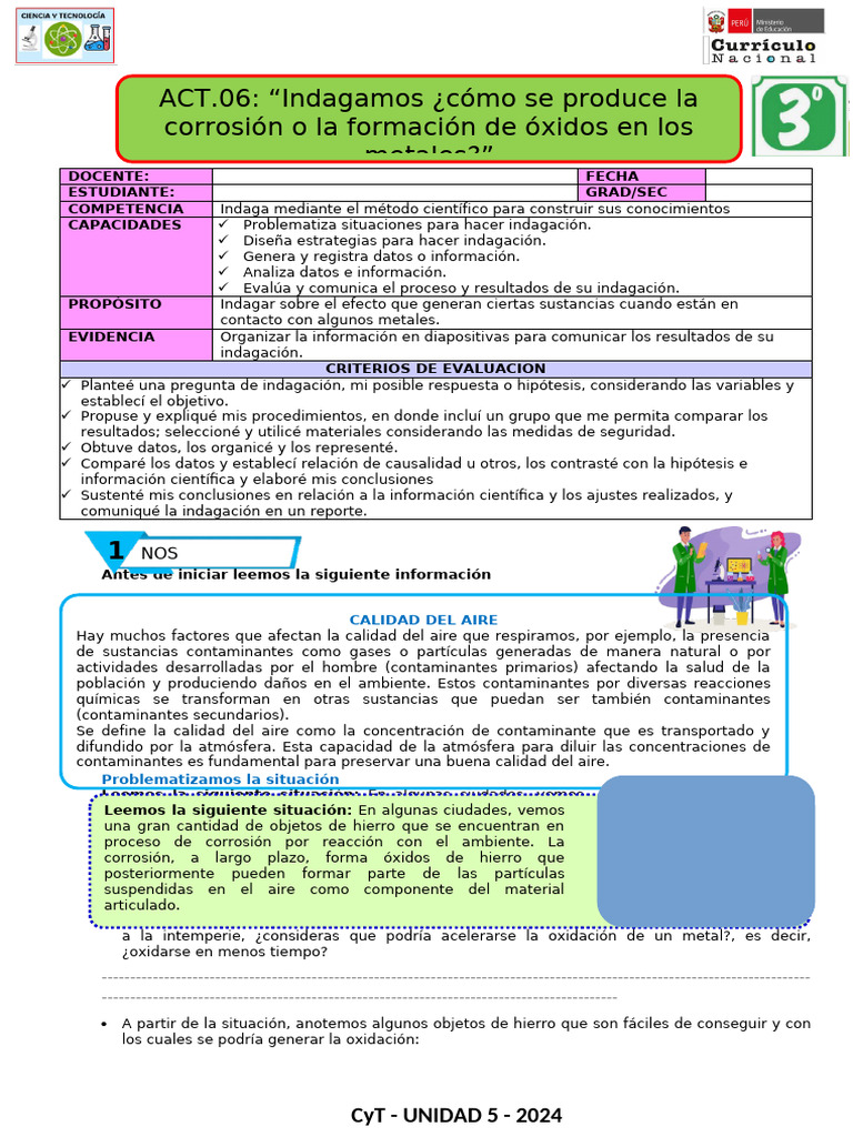 D-3º Act 6 Cyt Und 5 - Sem 4 | PDF | Combustión | Redox