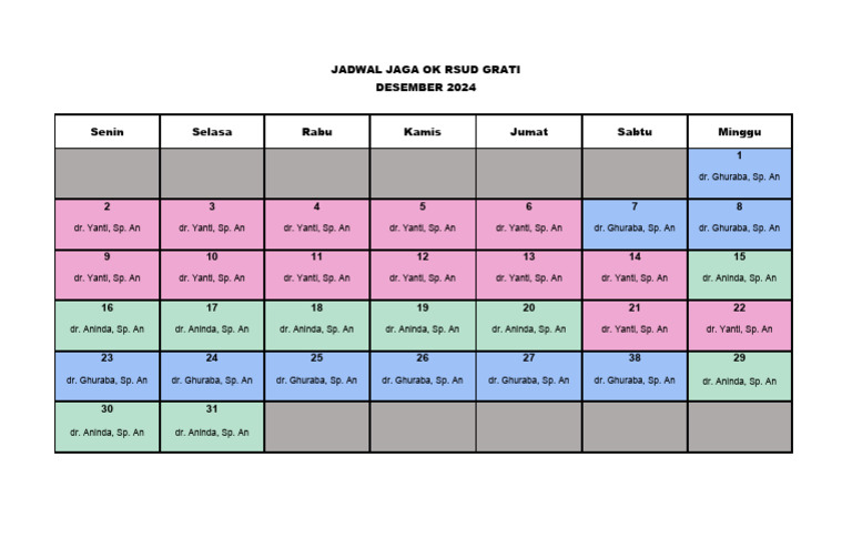 JADWAL ANASTESI OK DES RSUD GRATI 2024 PDF
