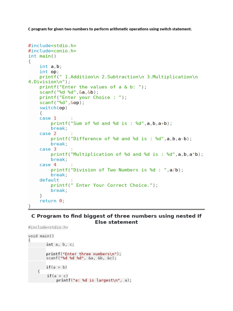 C_Programs | PDF | Integer (Computer Science) | Elementary Mathematics