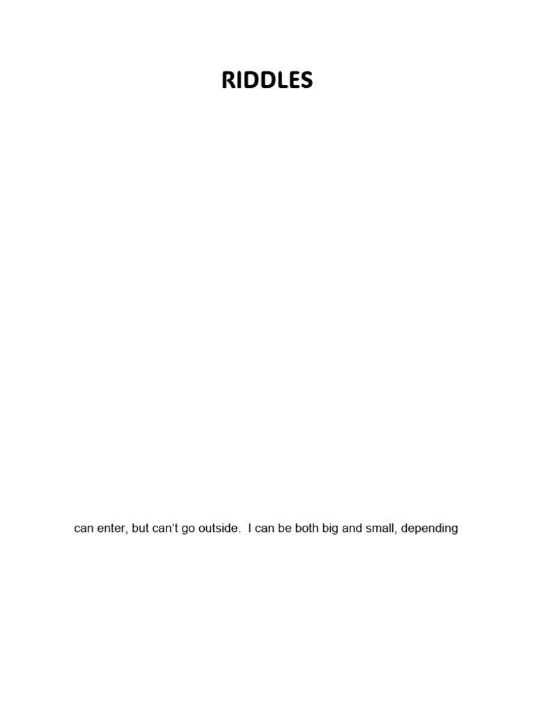 Riddles: The Elusive Tomorrow | PDF