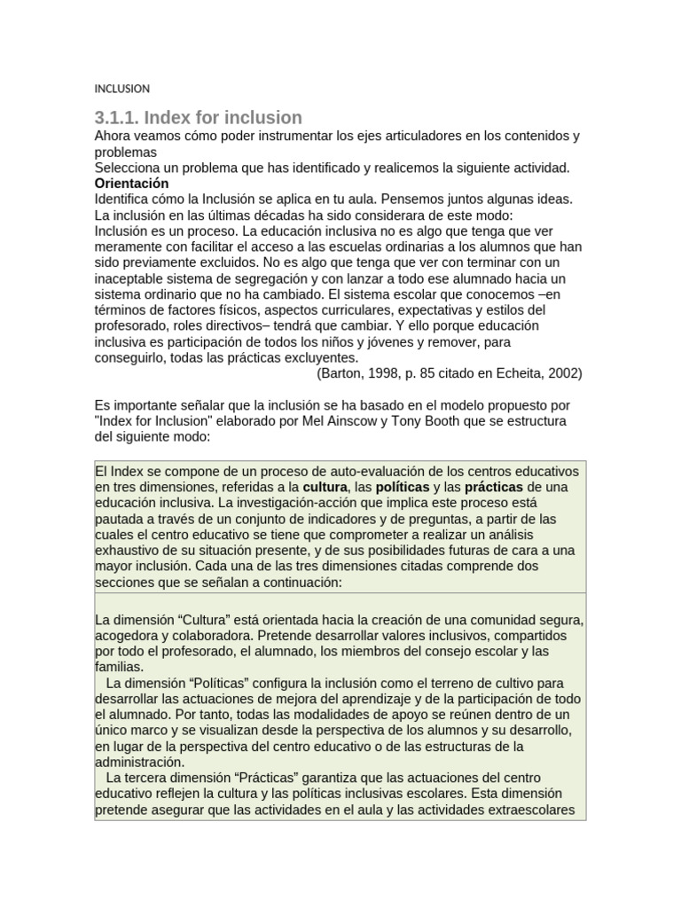 INCLUSION | PDF | Inclusión (Educación) | Educación de la primera infancia