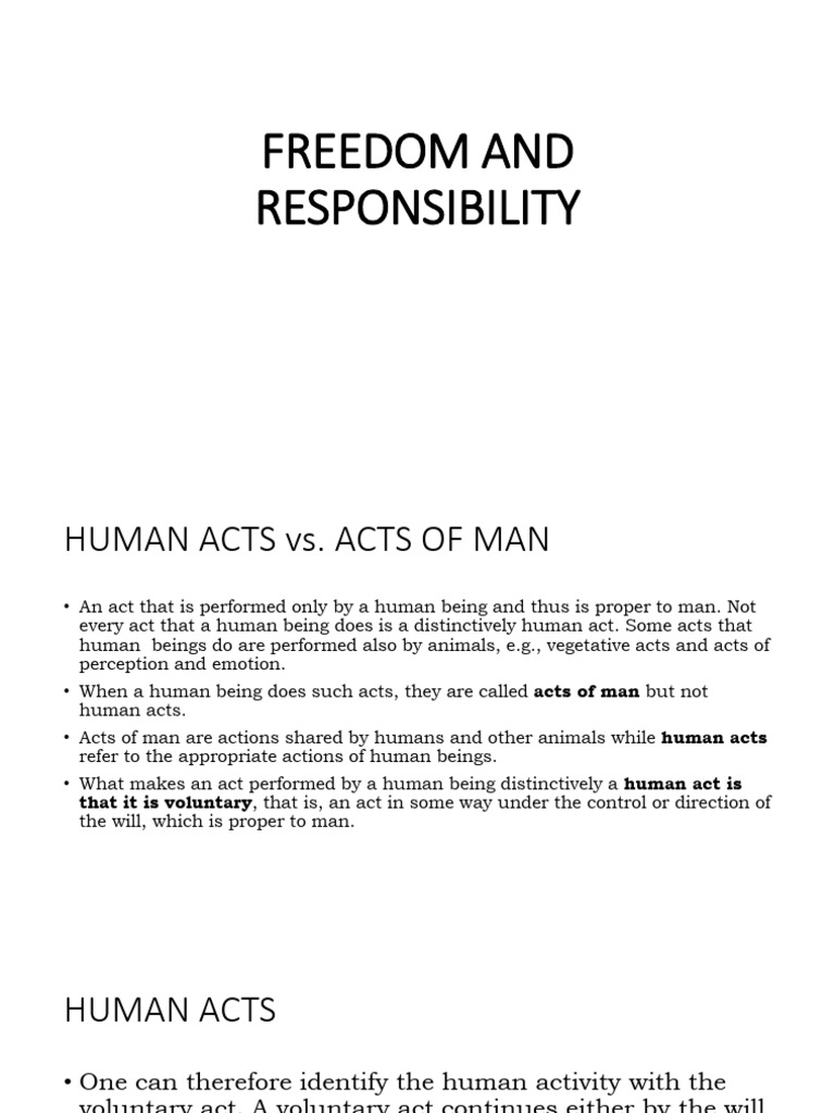 Freedom and Responsibility | PDF | Free Will | Reason